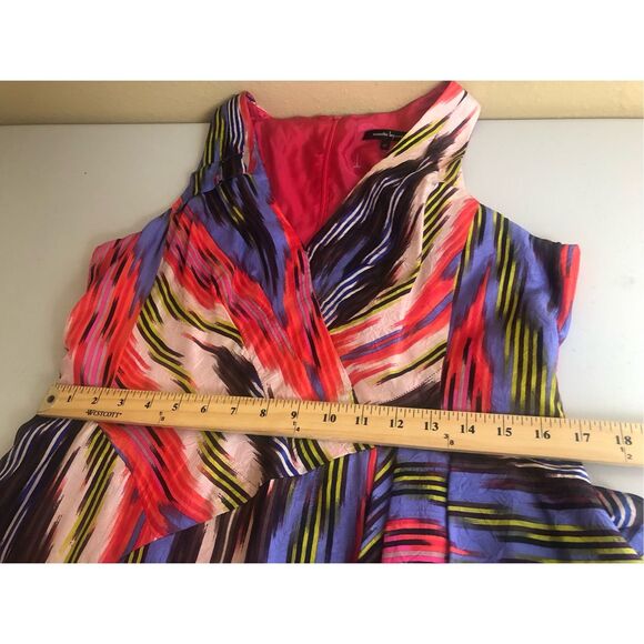 Nanette Lepore Go Getter Ruffled Ikat Silk Dress Size 12 - Picture 11 of 13